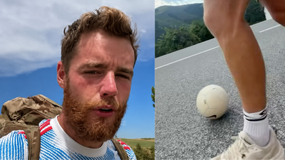 Honouring father's memory: British man is dribbling a football 2,000 miles from Africa to England to raise money for charity