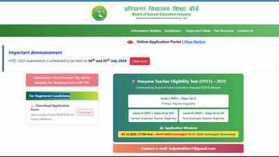 Haryana HTET city slip released htet.eapplynow.com; over 2.33 lakh candidates to appear: Download here