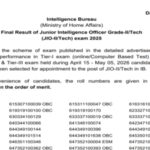 IB JIO Tech final result 2026 released: Direct link to download list of selected candidates here