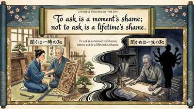 Japanese proverb of the day: "To ask is a moment's shame; not to ask is…" - why swallowing your pride for one awkward question pays off for years