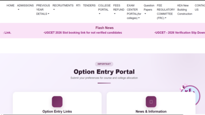 Karnataka UGCET 2026 counselling begins: KEA opens option entry portal, key seat allotment dates announced