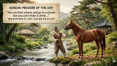 Korean proverb of the day: “You can lead a horse and go to a stream but you can’t make it drink...” |