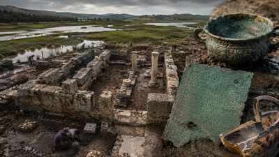 Lost for 2,500 years, the ancient Poseidon sanctuary emerges from the Greek marshlands with mysterious inscribed artefacts