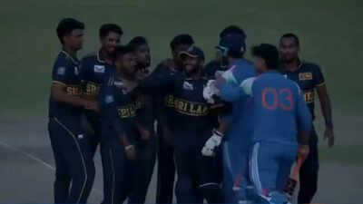 Vaibhav Sooryavanshi clashes with Sri Lanka players after India A defeat in super over - Watch