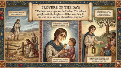 Proverb of the day: “The loneliest people are the kindest. The saddest people smile the brightest. All because they do not wish to…”