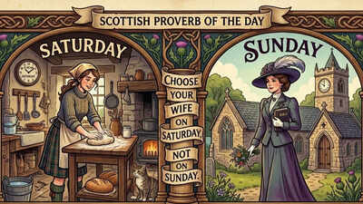 Scottish proverb of the day: "Choose your wife on Saturday, not on…" - proverb offers a timeless lesson about love, trust and first impressions |
