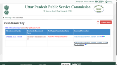 UPPSC Assistant Professor answer key, question paper 2026 released at uppsc.up.nic.in: Direct link to download, objection details here