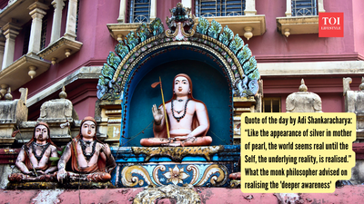 Quote of the day by Adi Shankaracharya: “Like the appearance of silver in mother of pearl, the world seems real until the Self, the underlying reality, is realised.” What the monk philosopher advised on realising the 'deeper awareness'