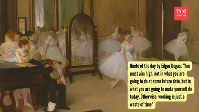 Edgar Degas: Quote of the day by Edgar Degas: "You must aim high, not in what you are going to do at some future date, but in what you are going to make yourself do today. Otherwise, working is just a waste of time"