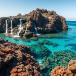 An Australian reef disappears beneath the ocean every day, then returns with waterfalls and marine life for a few hours