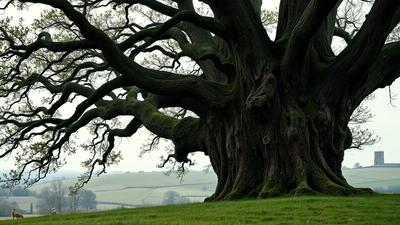 This oak tree survived a World War II bomber crash nearly 80 years ago. Now it is competing for Tree of the Year