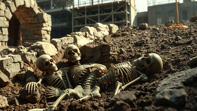Construction workers in Ghent uncover a 500-year-old neighbourhood with 200 skeletons buried beneath it