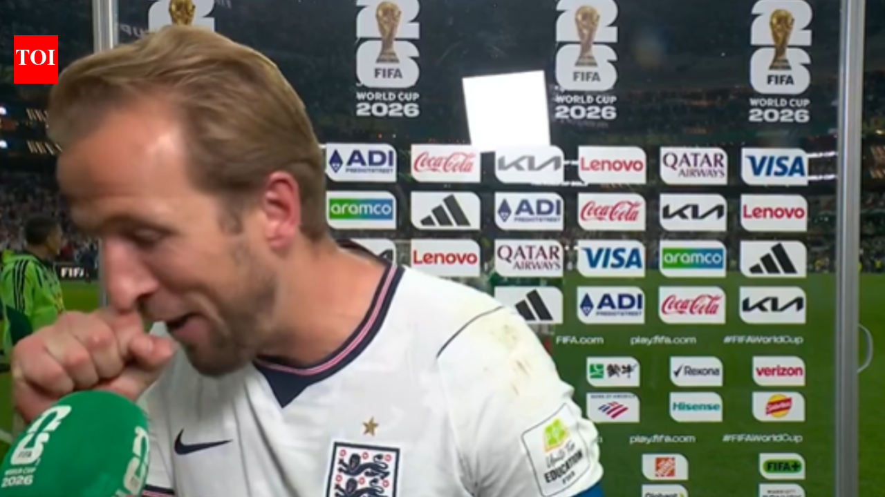 Watch: Harry Kane loses his voice after England’s World Cup win and delivers funniest viral post-match moment | Football News