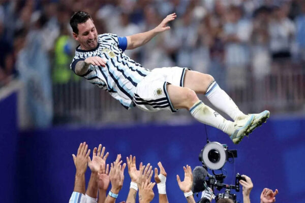Watch: Tearful Lionel Messi lifted aloft as Argentina's locker room and Buenos Aires erupt after epic World Cup escape | Football News