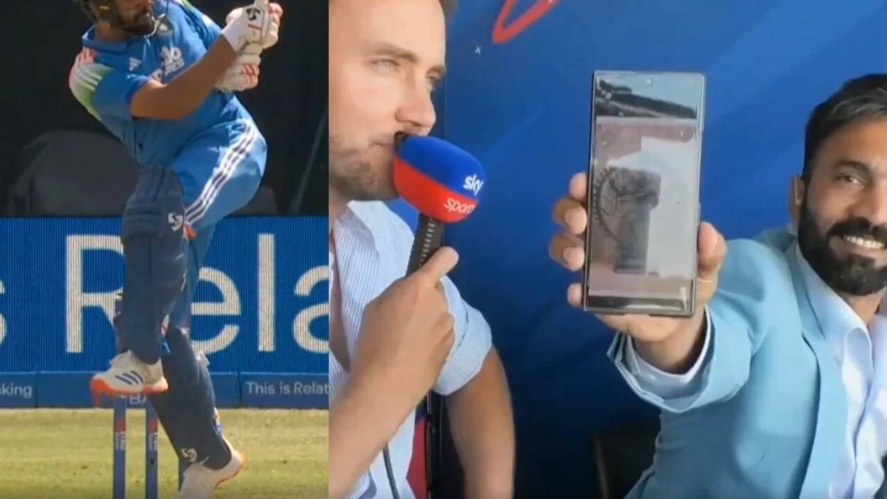 Watch: Rohit Sharma's 'nataraja shot' leaves Dinesh Karthik in awe during 1st ODI vs England | Cricket News