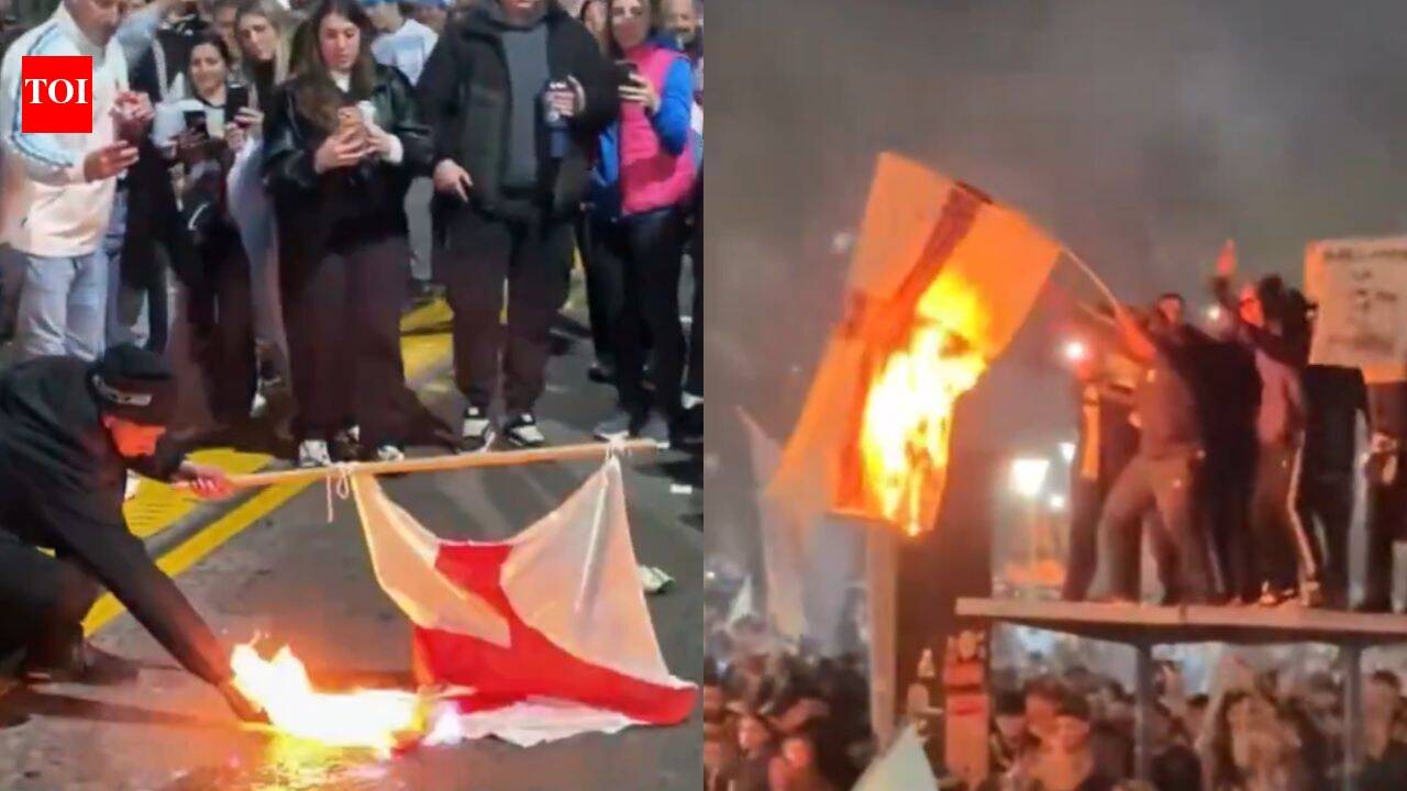 Watch: Argentina fans burn England flags after FIFA World Cup semi-final win | Football News