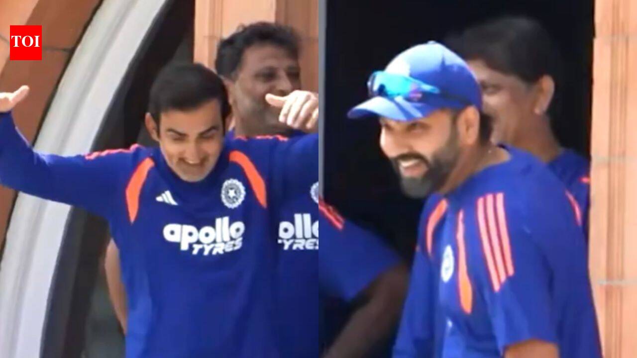 Watch: Rohit Sharma shares a laugh with Gautam Gambhir at Lord's balcony ahead of ODI decider against England | Cricket News