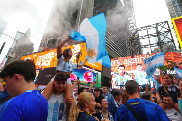 Watch: Argentina fans turn Times Square into a sea of blue and white ahead of World Cup final against Spain | Football News