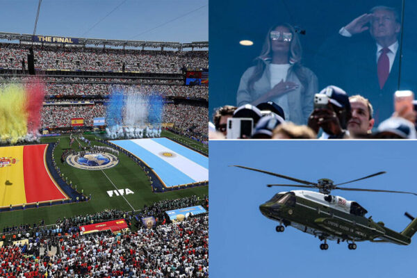 Watch: Donald Trump makes dramatic Marine One arrival at Argentina vs Spain FIFA World Cup final | Football News