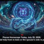 Pisces Horoscope Today, July 20, 2026: Financial help from in-laws or the spouse's side is possible
