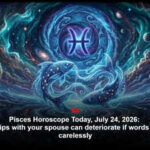 Pisces Horoscope Today, July 24, 2026: Relationships with your spouse can deteriorate if words are thrown carelessly