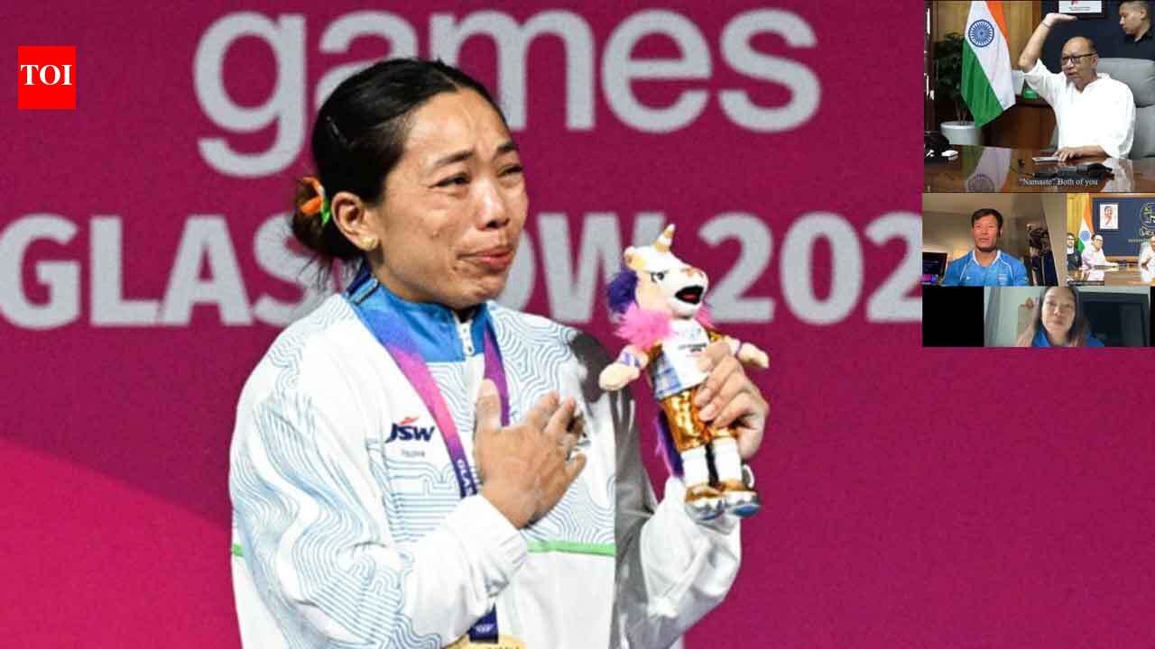 'We are proud of you': Manipur CM Yumnam Khemchand Singh's video call with Mirabai Chanu, Rishikanta Singh after Commonwealth Games medals - WATCH | Commonwealth Games News