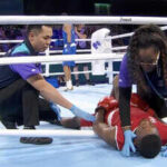 WATCH: Terrifying first-round knockout at CWG 2026 leaves boxer hanging through ropes