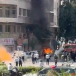 Watch: Explosions near Macron's Damascus hotel as French leader meets Syria's president