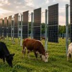 In New Jersey, cows named Blossom, Misty and Flurry graze beneath solar panels as scientists test whether one field can produce both food and clean energy