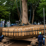 Japan does not cut down centuries-old trees for development. Instead, experts spend months preparing their roots and relocating them