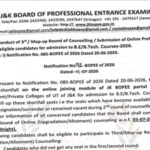 JKCET 2026 round 3 counselling begins at jkbopee.gov.in: Check complete details here