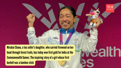 Mirabai Chanu, a tea seller's daughter, who carried firewood on her head through forest trails, has today won first gold for India at the Commonwealth Games: The inspiring story of a girl whose first barbell was a bamboo stick