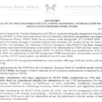NCTE issues advisory for ITEP admissions 2026-27; only NCET 2026 candidates eligible