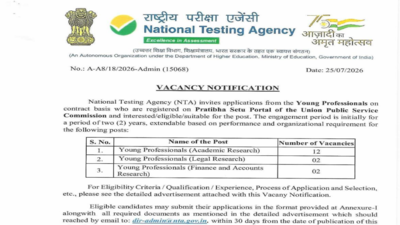 NTA invites applications for 16 Young Professional posts through UPSC Pratibha Setu portal; Rs 80,000 monthly salary offered