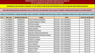 PNB SO Result 2026 declared; shortlisted candidates to appear for interviews from July 30