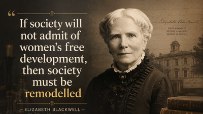 Quote of the day by Elizabeth Blackwell: Why "If society will not admit of woman's.." is a timeless call for equality