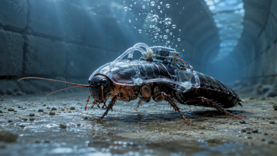 Scientists created remote-controlled cockroaches, then fitted them with tiny suits that kept them walking underwater for up to 3 hours