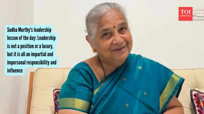 Sudha Murthy's leadership lesson of the day: Leadership is not a position or a luxury, but it is all an impartial and impersonal responsibility and influence |