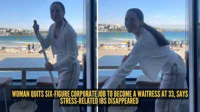 Woman quits six-figure corporate job to become a waitress at 33, says stress-related IBS disappeared