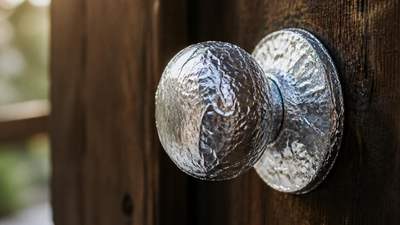 Doorknob aluminium foil hack: A simple, practical way to wrap aluminium foil around the doorknob to prevent household damage