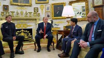 'What you did was incredible': Trump meets California's teenage lifeguard and the boy he rescued