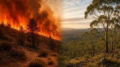Researchers tracked wildfires from 1984 to 2022; a Pacific trend added 22% to US Southwest drying-related burned area but reduced eastern Australia’s by about 19%
