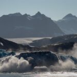 Scientists aboard RRS Sir David Attenborough watched a 1km-wide, 100m-thick section of Greenland’s Sorgenfri glacier break away, weighing an estimated 18 million tonnes