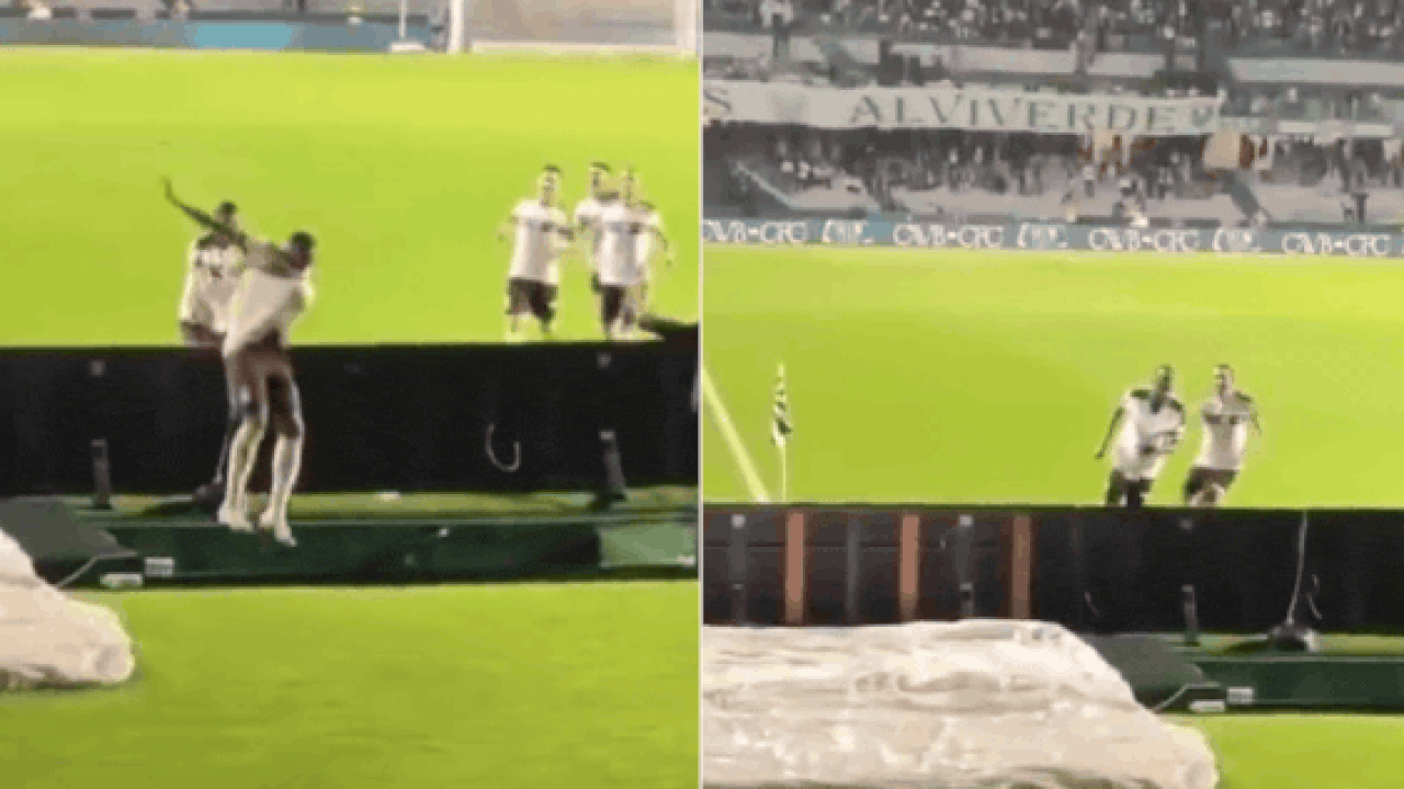 Brazil footballer falls into tunnel while celebrating goal, suffers ankle injury - Watch | Football News