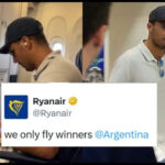 Ryanair brutally mocks Argentina after World Cup winner Rodri spotted on ultra-low-budget flight