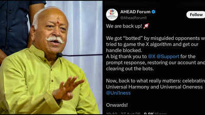 RSS chief Mohan Bhagwat's US event organiser AHEAD’s X account restored after brief suspension