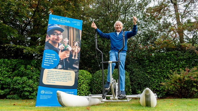 82-year-old Tony Fahey built a ‘walking on water’ machine for a 24-hour world record attempt to raise money for charity
