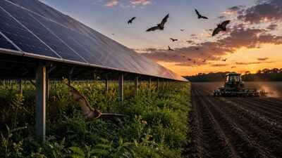 Bat activity jumped 50% over Midwest solar farms as farmers planted nearby fields, and researchers think vegetation beneath panels may be the reason
