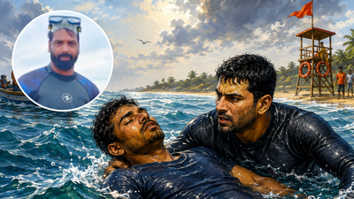 Eshwar Malpe: Karnataka man spent nearly 3 hours in the Arabian Sea; rescuer Eshwar Malpe swam almost 3 nautical miles to reach him and bring him back