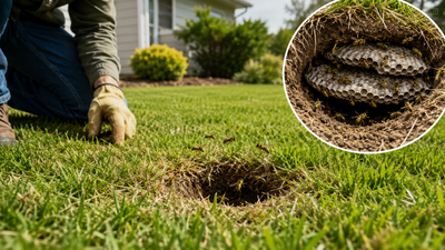 How to identify an underground yellowjacket nest in your lawn and stay safe from painful stings